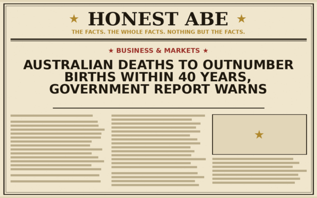 Australian Deaths to Outnumber Births Within 40 Years, Government Report Warns