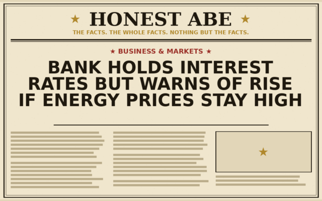 Bank Holds Interest Rates but Warns of Rise if Energy Prices Stay High