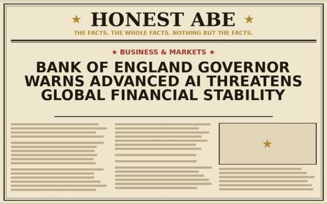 Bank of England Governor Warns Advanced AI Threatens Global Financial Stability
