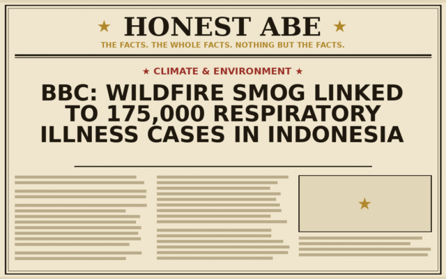 BBC: Wildfire Smog Linked to 175,000 Respiratory Illness Cases in Indonesia