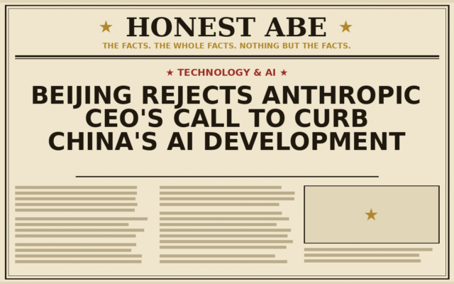 Beijing Rejects Anthropic CEO’s Call to Curb China’s AI Development