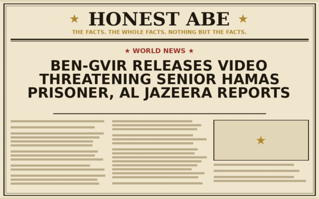 Ben-Gvir Releases Video Threatening Senior Hamas Prisoner, Al Jazeera Reports