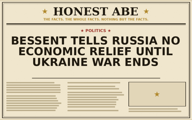 Bessent Tells Russia No Economic Relief Until Ukraine War Ends