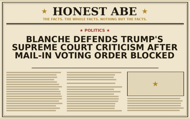 Blanche Defends Trump’s Supreme Court Criticism After Mail-In Voting Order Blocked