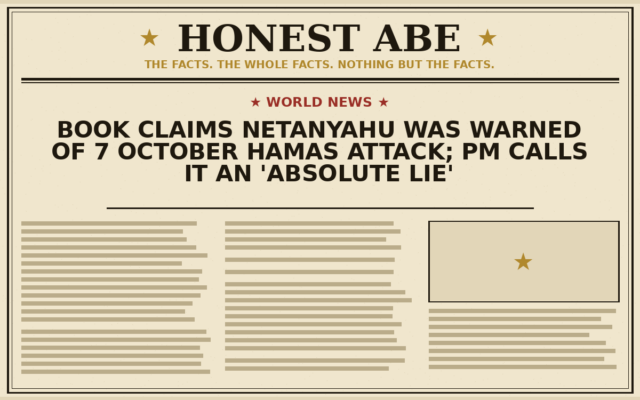 Book Claims Netanyahu Was Warned of 7 October Hamas Attack; PM Calls It an ‘Absolute Lie’