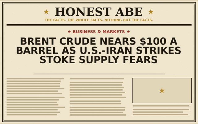 Brent Crude Nears $100 a Barrel as U.S.-Iran Strikes Stoke Supply Fears