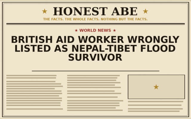 British Aid Worker Wrongly Listed as Nepal-Tibet Flood Survivor