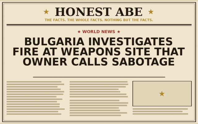 Bulgaria Investigates Fire at Weapons Site That Owner Calls Sabotage