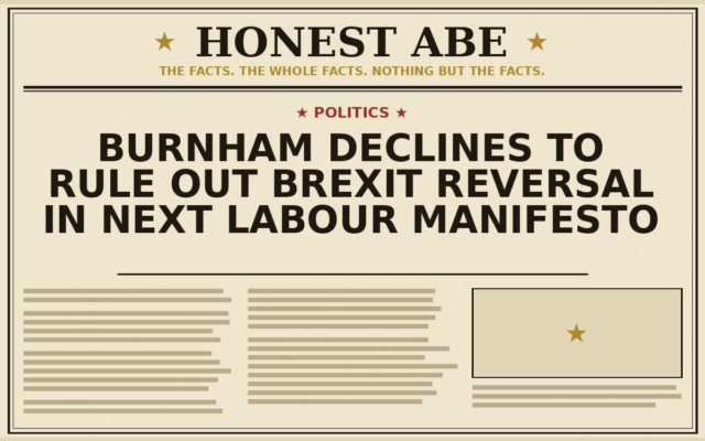 Burnham Declines to Rule Out Brexit Reversal in Next Labour Manifesto