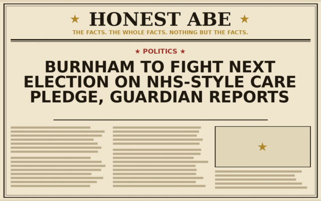 Burnham to Fight Next Election on NHS-Style Care Pledge, Guardian Reports