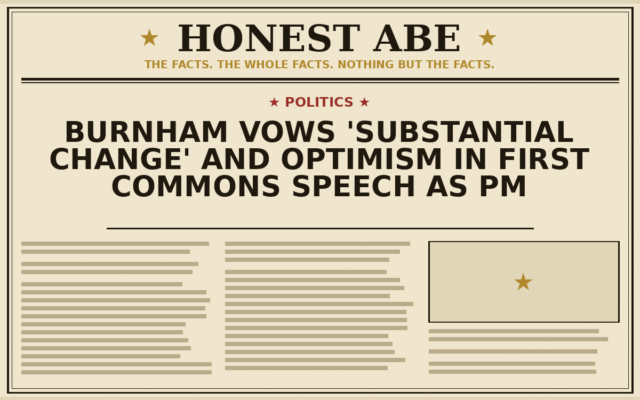 Burnham Vows ‘Substantial Change’ and Optimism in First Commons Speech as PM