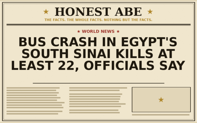 Bus Crash in Egypt’s South Sinai Kills at Least 22, Officials Say