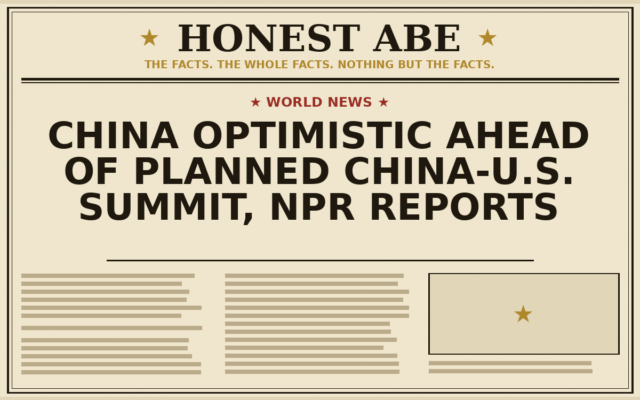 China Optimistic Ahead of Planned China-U.S. Summit, NPR Reports