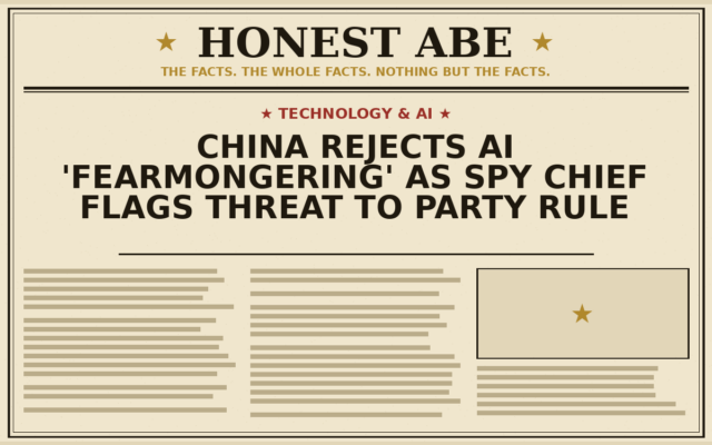 China Rejects AI ‘Fearmongering’ as Spy Chief Flags Threat to Party Rule