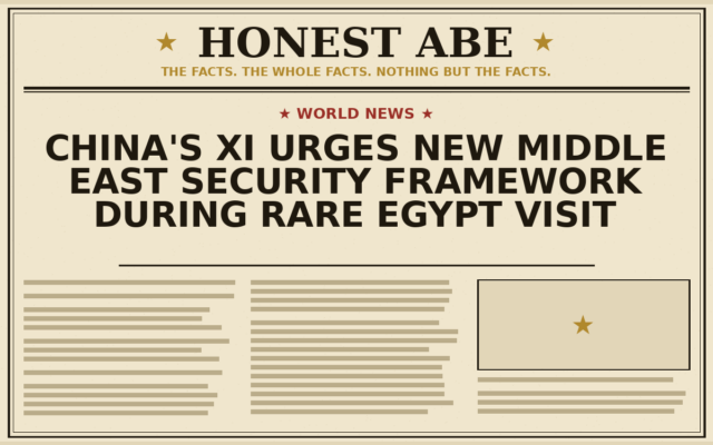 China’s Xi Urges New Middle East Security Framework During Rare Egypt Visit