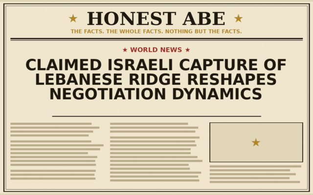 Claimed Israeli Capture of Lebanese Ridge Reshapes Negotiation Dynamics