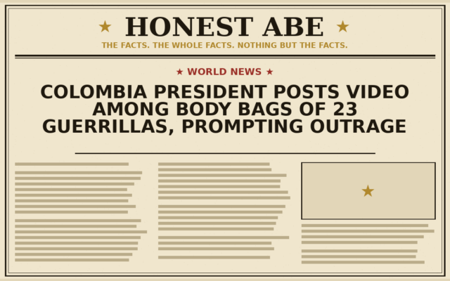 Colombia President Posts Video Among Body Bags of 23 Guerrillas, Prompting Outrage