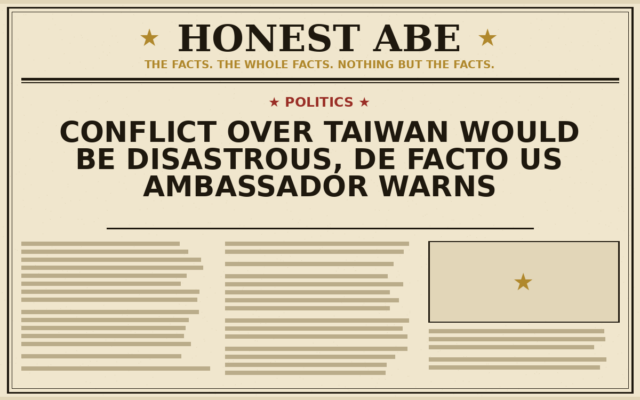 Conflict Over Taiwan Would Be Disastrous, De Facto US Ambassador Warns