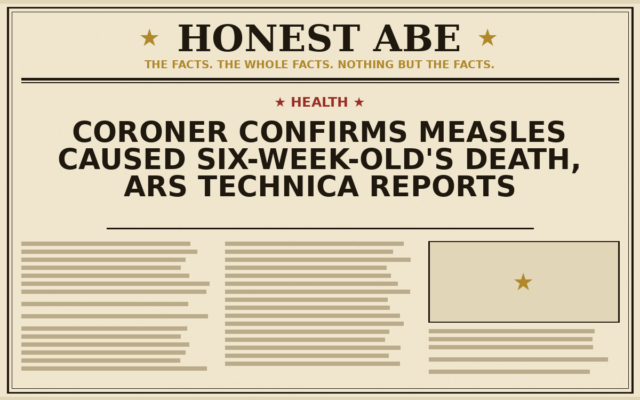 Coroner Confirms Measles Caused Six-Week-Old’s Death, Ars Technica Reports