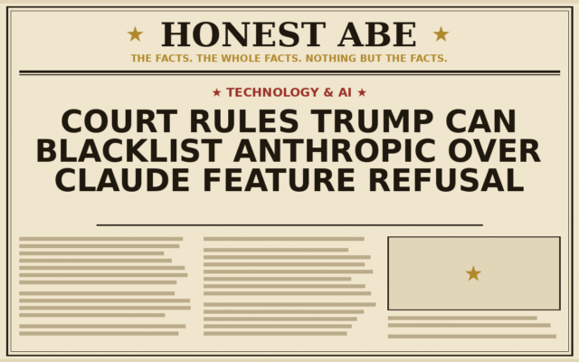 Court Rules Trump Can Blacklist Anthropic Over Claude Feature Refusal