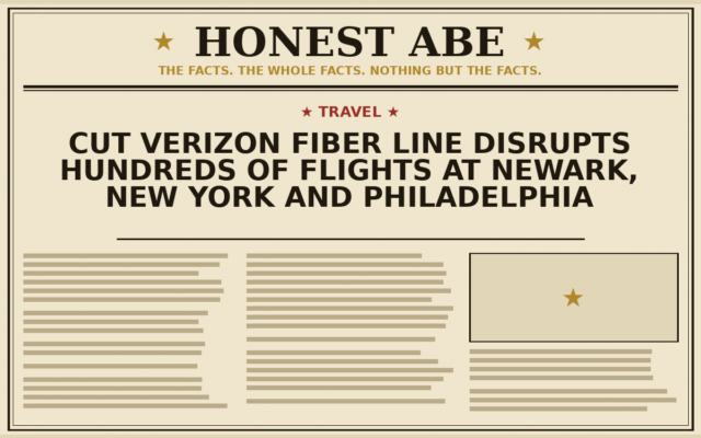 Cut Verizon Fiber Line Disrupts Hundreds of Flights at Newark, New York and Philadelphia