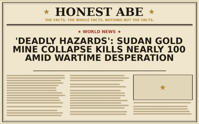 ‘Deadly Hazards’: Sudan Gold Mine Collapse Kills Nearly 100 Amid Wartime Desperation