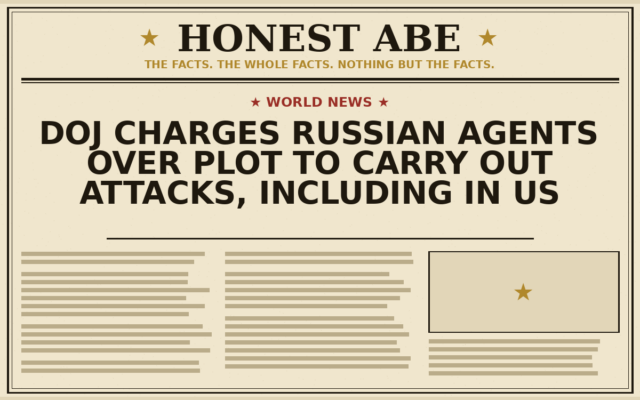 DOJ Charges Russian Agents Over Plot to Carry Out Attacks, Including in US