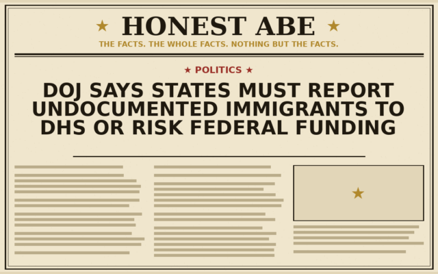 DOJ Says States Must Report Undocumented Immigrants to DHS or Risk Federal Funding