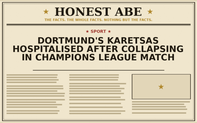 Dortmund’s Karetsas Hospitalised After Collapsing in Champions League Match