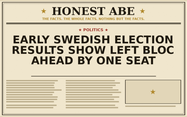 Early Swedish Election Results Show Left Bloc Ahead by One Seat
