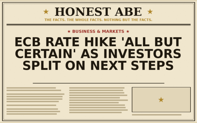 ECB Rate Hike ‘All But Certain’ as Investors Split on Next Steps