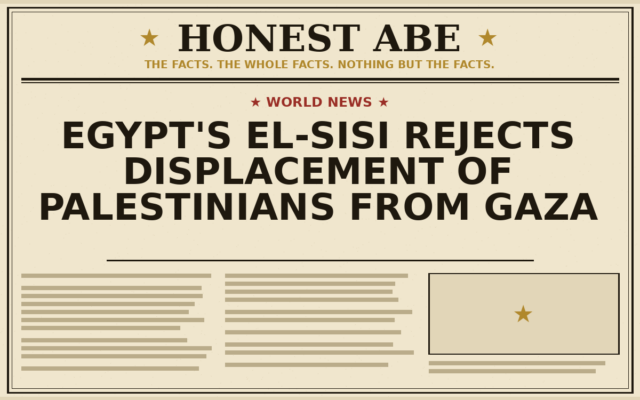 Egypt’s el-Sisi Rejects Displacement of Palestinians From Gaza