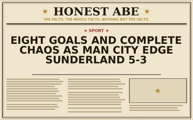 Eight Goals and Complete Chaos as Man City Edge Sunderland 5-3
