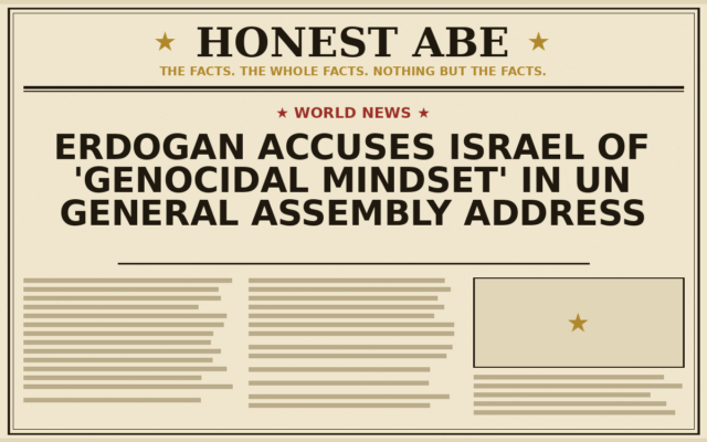 Erdogan Accuses Israel of ‘Genocidal Mindset’ in UN General Assembly Address
