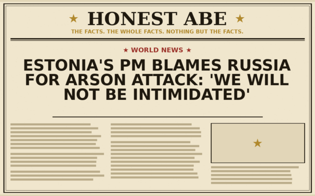 Estonia’s PM Blames Russia for Arson Attack: ‘We Will Not Be Intimidated’