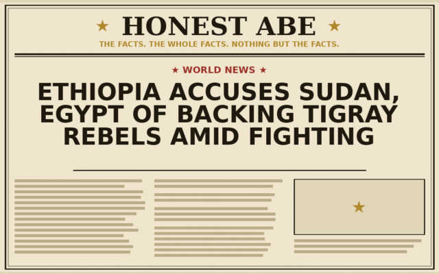 Ethiopia Accuses Sudan, Egypt of Backing Tigray Rebels Amid Fighting