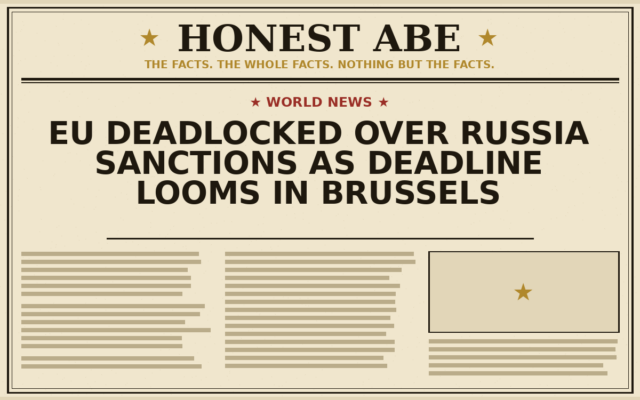 EU Deadlocked Over Russia Sanctions as Deadline Looms in Brussels