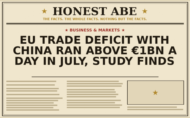 EU Trade Deficit With China Ran Above €1bn a Day in July, Study Finds
