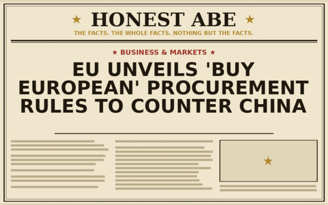 EU Unveils ‘Buy European’ Procurement Rules to Counter China