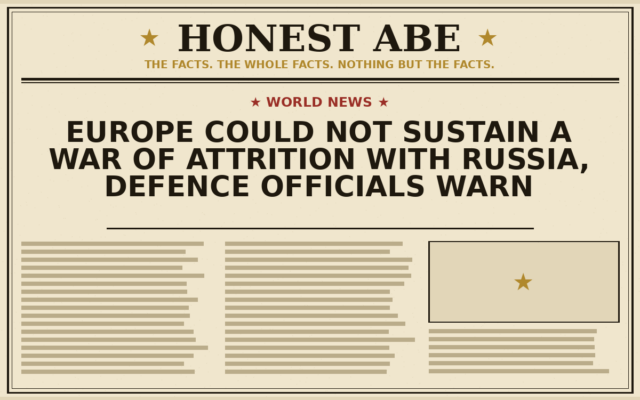 Europe Could Not Sustain a War of Attrition With Russia, Defence Officials Warn