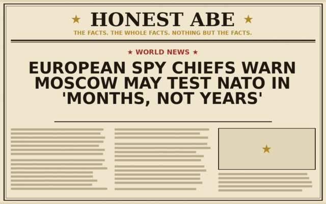 European Spy Chiefs Warn Moscow May Test NATO in ‘Months, Not Years’