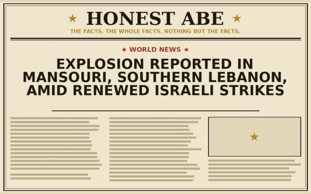Explosion Reported in Mansouri, Southern Lebanon, Amid Renewed Israeli Strikes