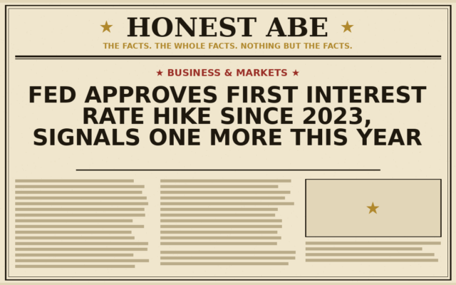 Fed Approves First Interest Rate Hike Since 2023, Signals One More This Year
