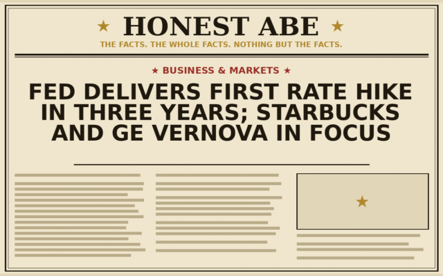 Fed Delivers First Rate Hike in Three Years; Starbucks and GE Vernova in Focus