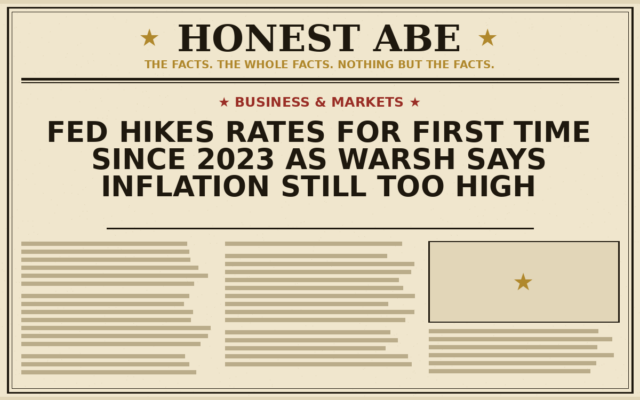 Fed Hikes Rates for First Time Since 2023 as Warsh Says Inflation Still Too High