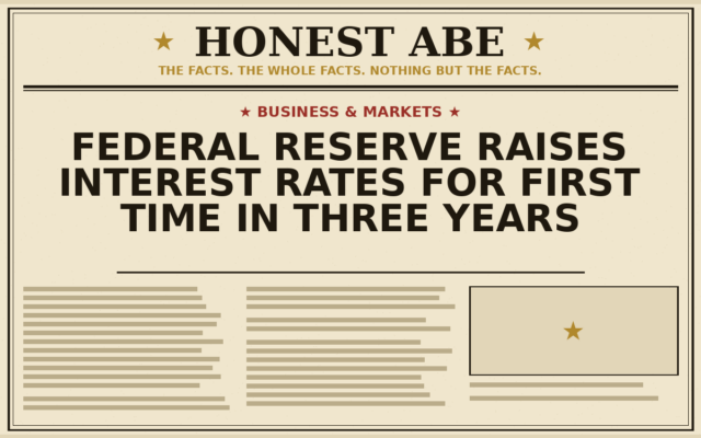 Federal Reserve Raises Interest Rates for First Time in Three Years