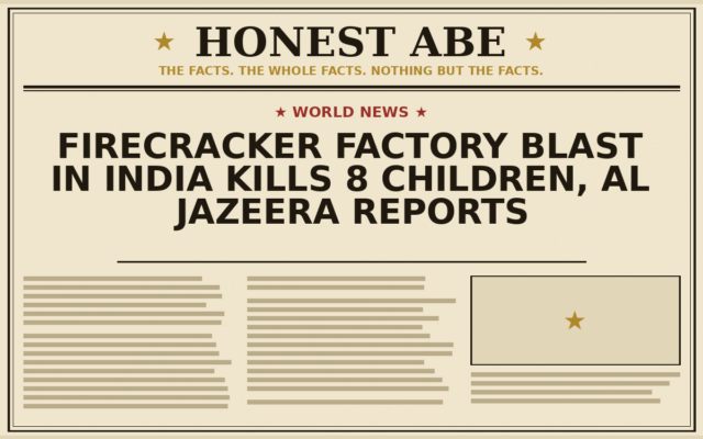 Firecracker Factory Blast in India Kills 8 Children, Al Jazeera Reports