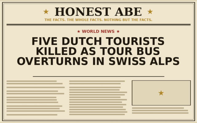 Five Dutch Tourists Killed as Tour Bus Overturns in Swiss Alps