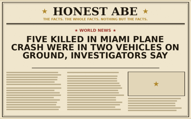 Five Killed in Miami Plane Crash Were in Two Vehicles on Ground, Investigators Say