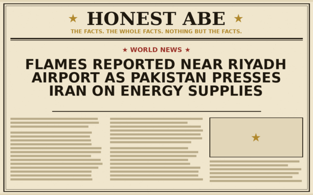 Flames Reported Near Riyadh Airport as Pakistan Presses Iran on Energy Supplies